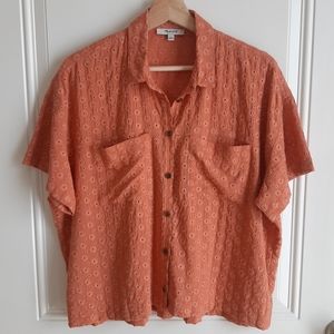 Madewell Embroidered Portside Shirt Top Size Large